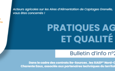 Pratiques agricoles et qualité de l’eau : 2° numéro AGR’Ô, le bulletin d’info du Nord Charente